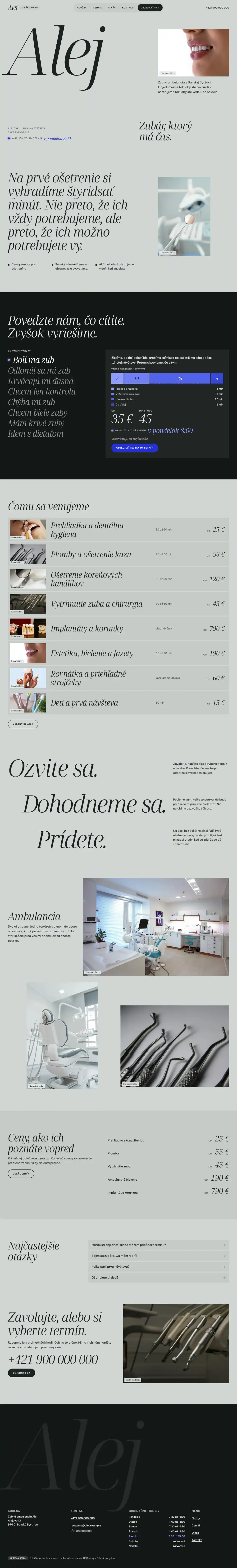 Alej. Dental practice. The view on a computer.