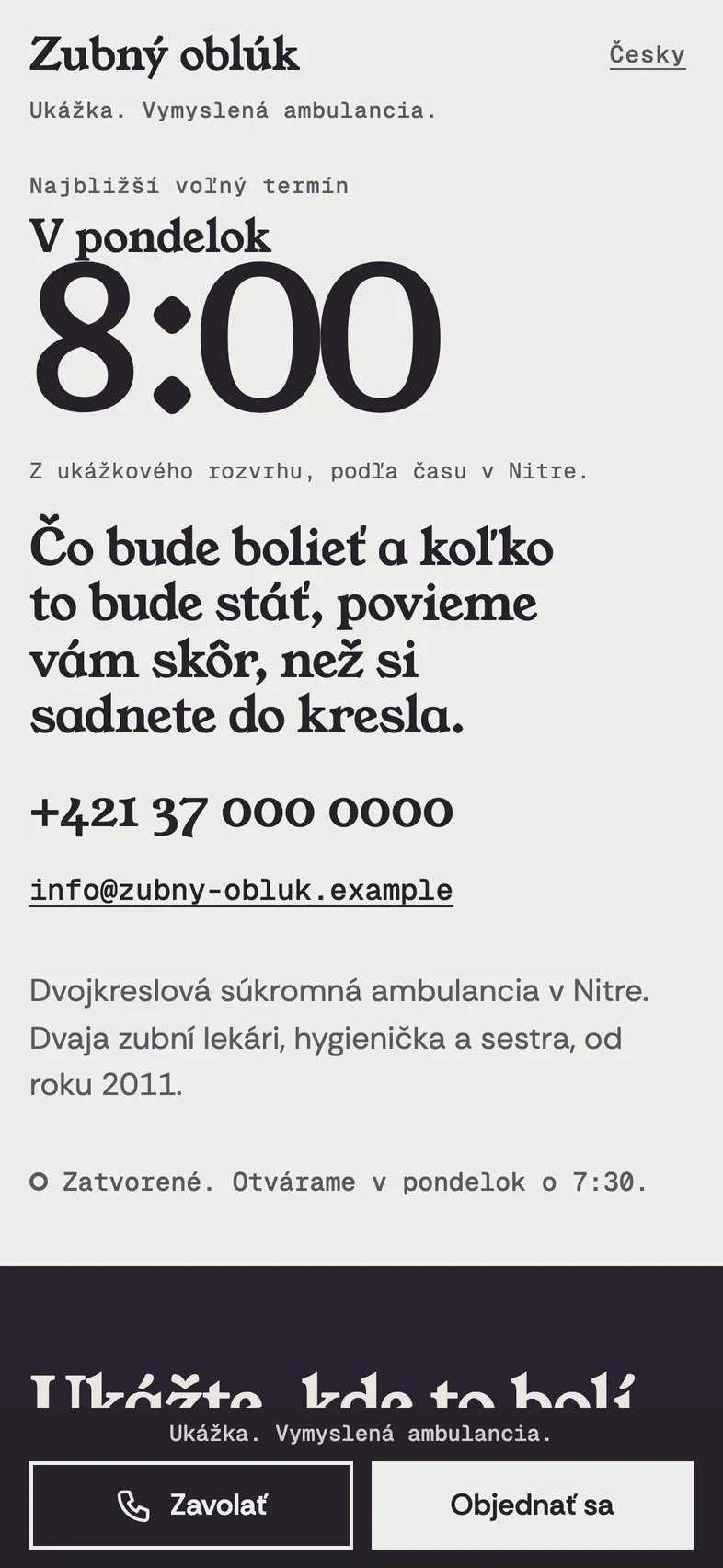 Zubný oblúk. Zubná ambulancia